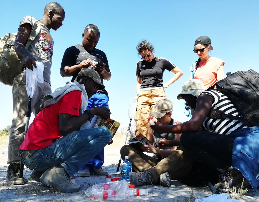 Conservation group taking samples in Uganda